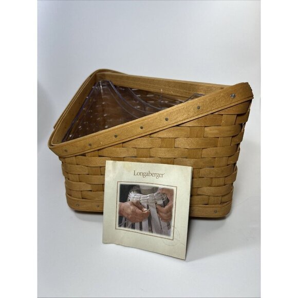 Vtg LONGABERGER SPIN ORGANIZER BASKET, LAZY SUSAN, TWO PROTECTORS, 2005 - Picture 8 of 13